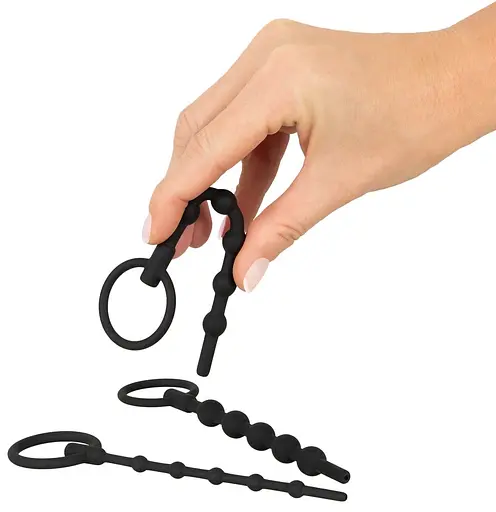 Стимулятор уретри Penisplug Training Set, 3 шт (чорний) - фото 4