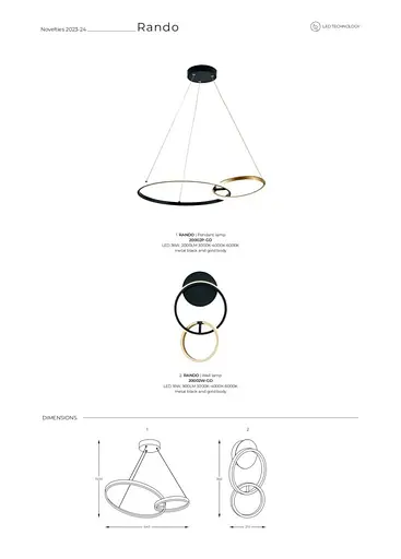 Люстра RANDO 20002P-GD Zuma Line - фото 2