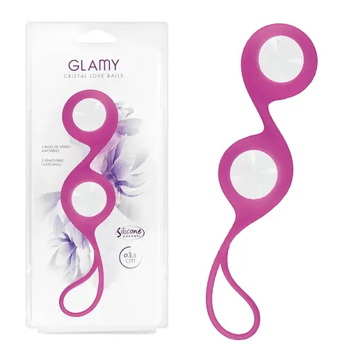 Вагінальні кульки Glamy Cristal Love, 15.5 см, рожевий - фото 2