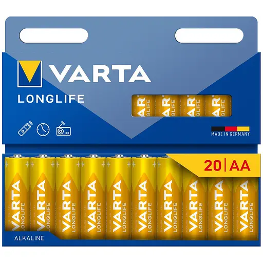 Батарейки Varta Longlife Alkaline AA 20 шт. (4106101720) - фото 1