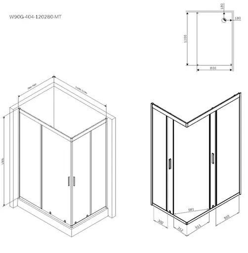 Душевая кабина Am.Pm Gem Twin Slide 120x80 см прозрачное стекло хром W90UG-404 -120280-MT, Универсальная, прозрачная, хром - фото 7
