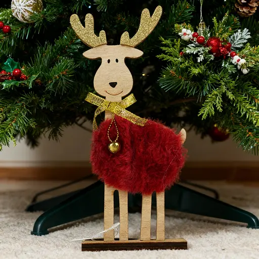 Украшение декоративное Yiwu Олень с цветным мехом в ассортименте 20 см (952042) - фото 2