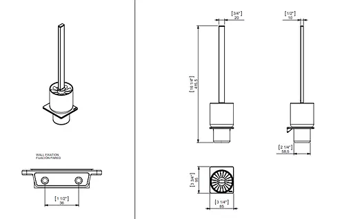 Йоржик для унітазу підвісний Sonia S-Cube 166855, Хром - фото 3