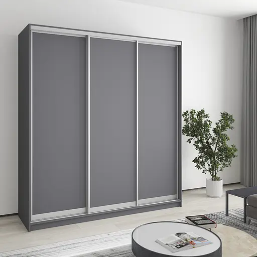 Шафа-купе тридверна MebelStar Комбо AL 3ДСП 190x45x210 см Антрацит (MBS-3151)