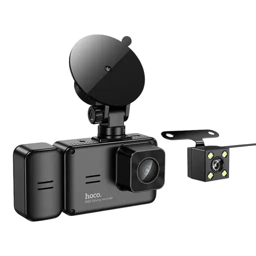 Видеорегистратор HOCO DI62 Warrior three-screen simultaneous display driving recorder (wifi version) |720p front/480p rear/480p - фото 1