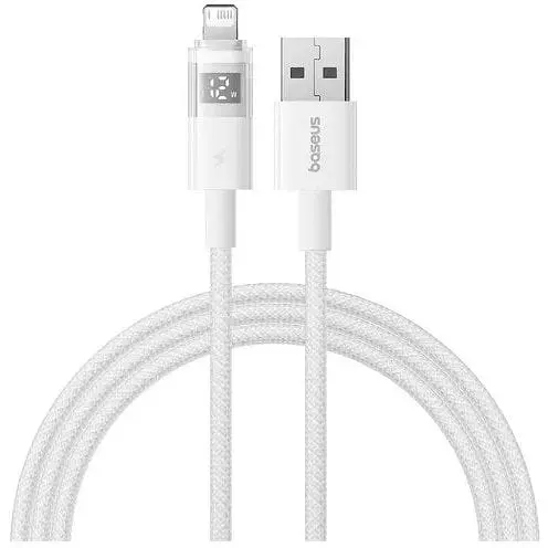 Кабель Baseus Display 2 Fast Charging Data Cable USB-A to iP 2.4A 2 м Білий - фото 1