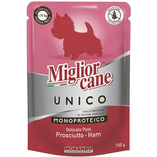 Вологий корм для собак Morando Migliorcane Unico паштет з прошуто 100 г - фото 1