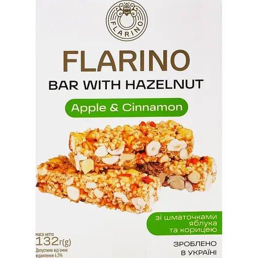 Батончики Flarino з фундуком, яблуком та корицею 132 г (HCA-130) - фото 2