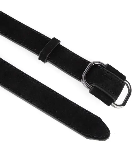 Ремень женский замшевый JK-2548 черный с темной пряжкой (100 см) - фото 3