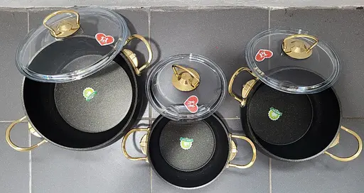 Універсальний Набір каструль Casa Royal Gold Beaty G-UKR2020 із покриттям Granit Чорний - фото 7