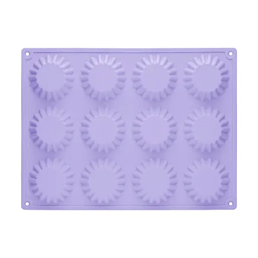 Форма силіконова на планшеті для випікання кексів та мафінів на 12 комірок 28x21.5 см, Kitchen Master Бузковий 86877 - фото 7