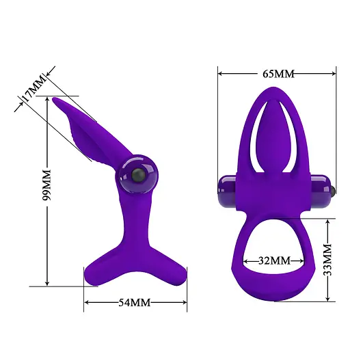 Эрекционное кольцо Pretty Love Vibration Cock Ring 9.9 см фиолетовый - фото 7