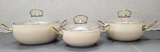 Набор посуды Casa Royal Gold Beaty G-UKR2020 с покрытием Bio Granit Cлоновая кость - фото 6