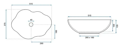 Умивальник Rea Pearl black gold накладний REA-U0692, Чорний - фото 6