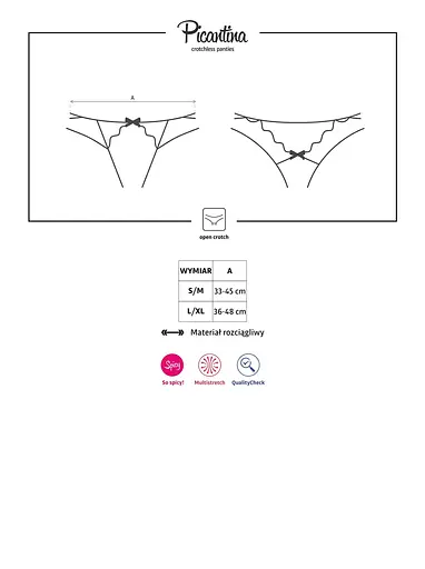 Стрінги з відкритою промежиною Obsessive Picantina S/M чорний - фото 4