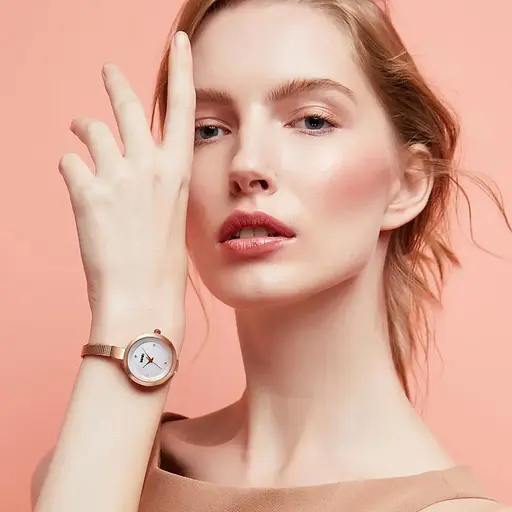 Жіночий класичний годинник Skmei 1390 (Рожеве золото) - фото 7