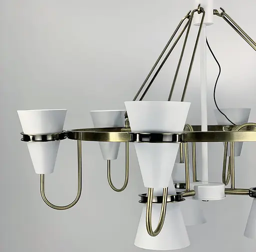 Дизайнерський світильник з унікальним дворівневим каркасом Line.F AP 052/9 WT - фото 5