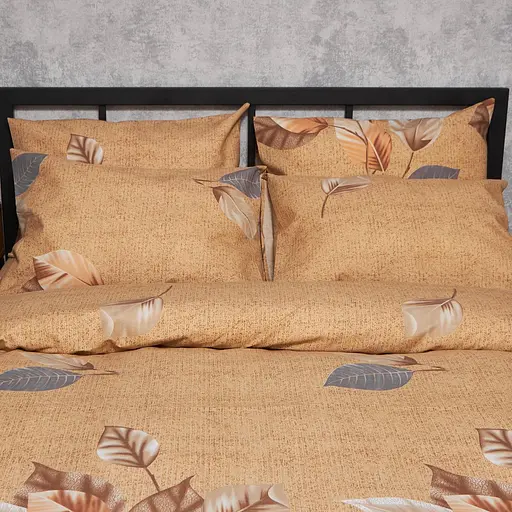 Комплект постельного белья Moon&Star Микросатин Premium Amber Leaf King Size 220x240 наволочки 2х50х70 - фото 2