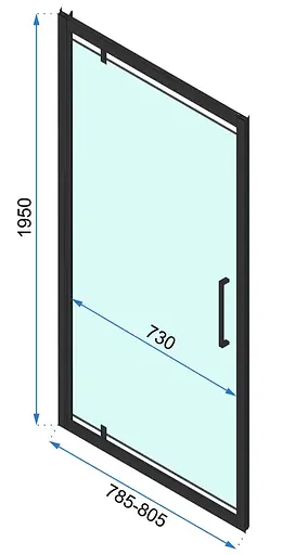 Душова кабіна Rea Rapid Swing 80x80 black REA-K6421 + REA-K6408, Чорний матовий, Універсальна, прозорий - фото 6