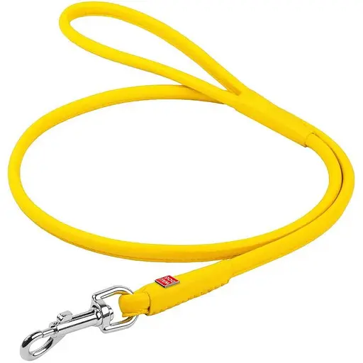 Повідець для собак Waudog Glamour шкіряний круглий, жовтий