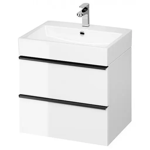 Тумба для ванної кімнати Cersanit Virgo 60 см Білий/Чорний S522-018 30412 - фото 1