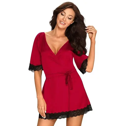Пеньюар Obsessive Sensuelia XXL красный