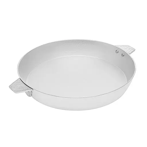 Жаровня алюмінієва сковорода без кришки литими ручками Ø 29.4 см для смаження, тушкування та запікання Сріблястий 87871 - фото 1