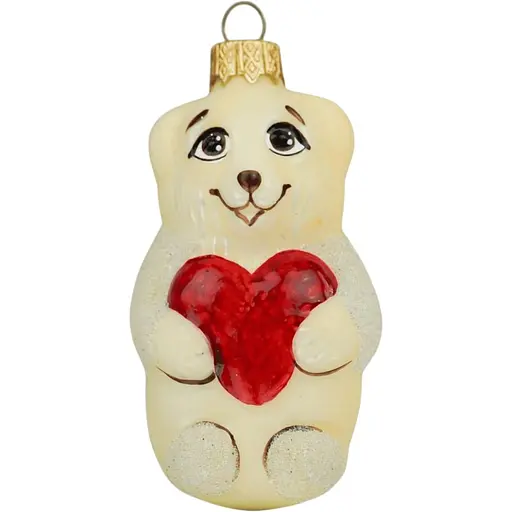 Ялинкова прикраса Санта Шоп Ведмедик з серденьком скло (4820001180206)