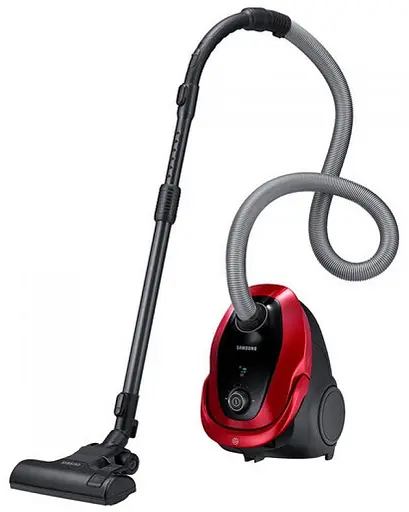 Пылесос Samsung VC07M25E0WR/UK Red 750 Вт, мешковый, сухая уборка, объем 2.5 л, телескопическая трубка, насадки: универсальная щетка, экодвигатель - фото 1