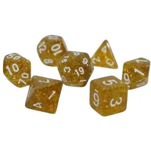 Набір кубиків Glitter 7 Dice Set - Gold , 7 шт. (g7dglit02) - фото 1
