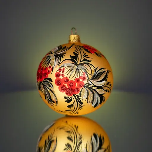 Набір ялинкових прикрас Різдвяні історії Петриківка калиновий скло (4820001165463) - фото 8