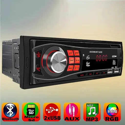 Автомобільна магнітола 1DIN з Bluetooth, USB, AUX і FM-радіо, мультимедійний MP3-ресивер в авто з підтримкою microSD - фото 1
