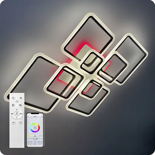 Люстра светодиодная 517 Light 3color с пультом 224Вт Черный (01555) - фото 5