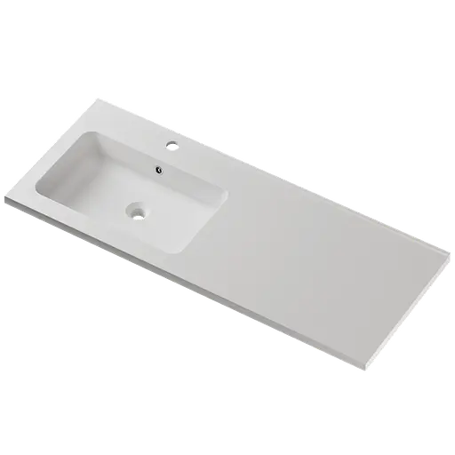 Раковина матова врізна Amidicon Rodeo 120L 1200x480 з литого каменю RODEO_120L_MAT, Білий матовий - фото 2