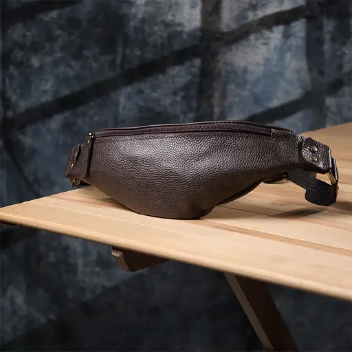 Модна сумка бананка для чоловіків із зернистої натуральної шкіри SHVIGEL 29х11х4,5 см sum0027466 - фото 19