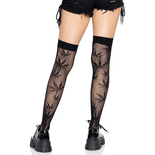 Чулки Leg Avenue 420 Net thigh highs Black - фото 2
