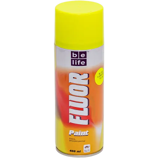 Флуоресцентна спрей-фарба жовта BeLife 400 мл