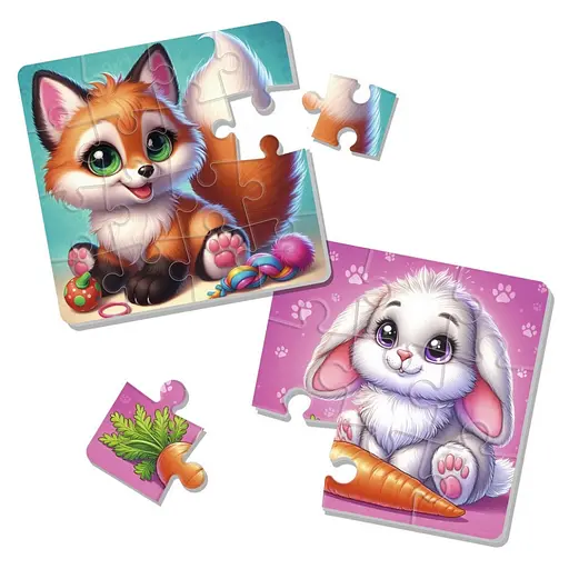 Детский мягкий пазл Зайчик и лисичка VT1102-35, 25 элементов - фото 3