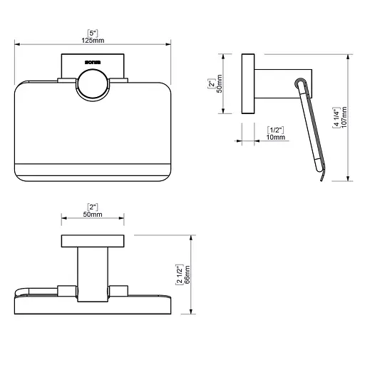 Держатель туалетной бумаги с крышкой Sonia LINE 181230 (000026860) - фото 4