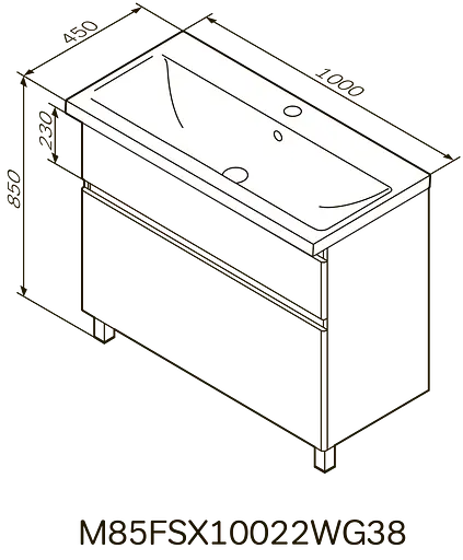 Тумба напольная AM.PM X-Joy 100 см с умывальником (M85-FSX1002-WC1002WG38) - фото 9