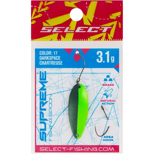 Блесна Select Supreme 3.1g 34mm #17 DarkSpace Chartreuse - фото 2
