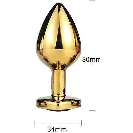 Анальна пробка з кристалом SKN-MG47 (розмір M), Золотий / Сиреневый - фото 5