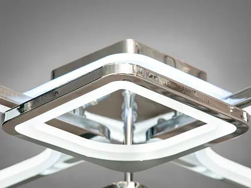 Стельова люстра з диммером і LED підсвічуванням, колір хром, 100W - фото 4