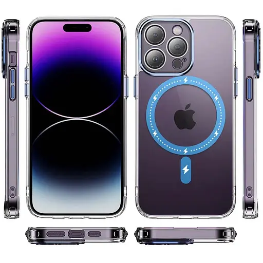 Чохол TPU+PC Colorful with MagSafe для Apple iPhone 12 Pro Max 6.7 Blue - фото 3