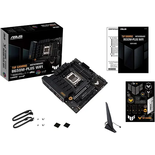 Материнская плата Asus TUF Gaming B650M-PLUS WIFI sAM5 B650 4xDDR5 M.2 HDMI DP WiFi BT mATX - фото 2