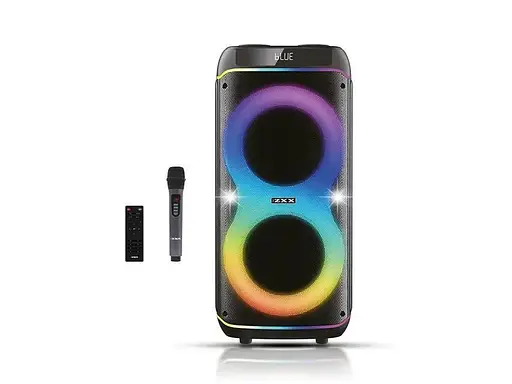 Портативна караоке колонка ZXX-5502 переносний динамік з бездротовим мікрофоном та підсвічуванням FM-радіо Bluetooth 80 Вт - фото 3