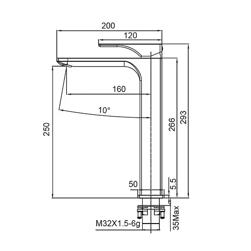 Змішувач для умивальника Koer KB-11010-01 високий KR3482 Хром - фото 2