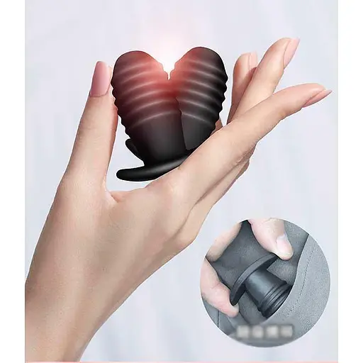 Силиконовый анальный вибратор водостойкий унисекс черный 5 см - фото 2