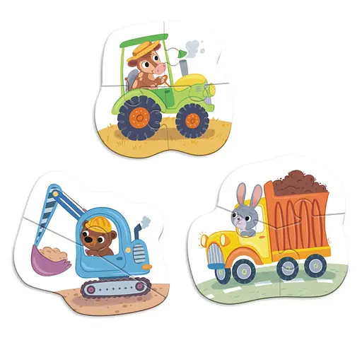 Дитячий Пазл 3 в 1 Транспорт DoDo 300392, 9 ел - фото 2