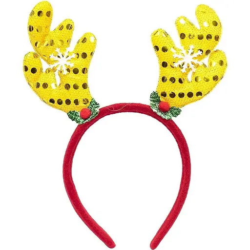 Обідок новорічний "Оленячі роги" Bambi 2502(Yellow) жовтий - фото 1